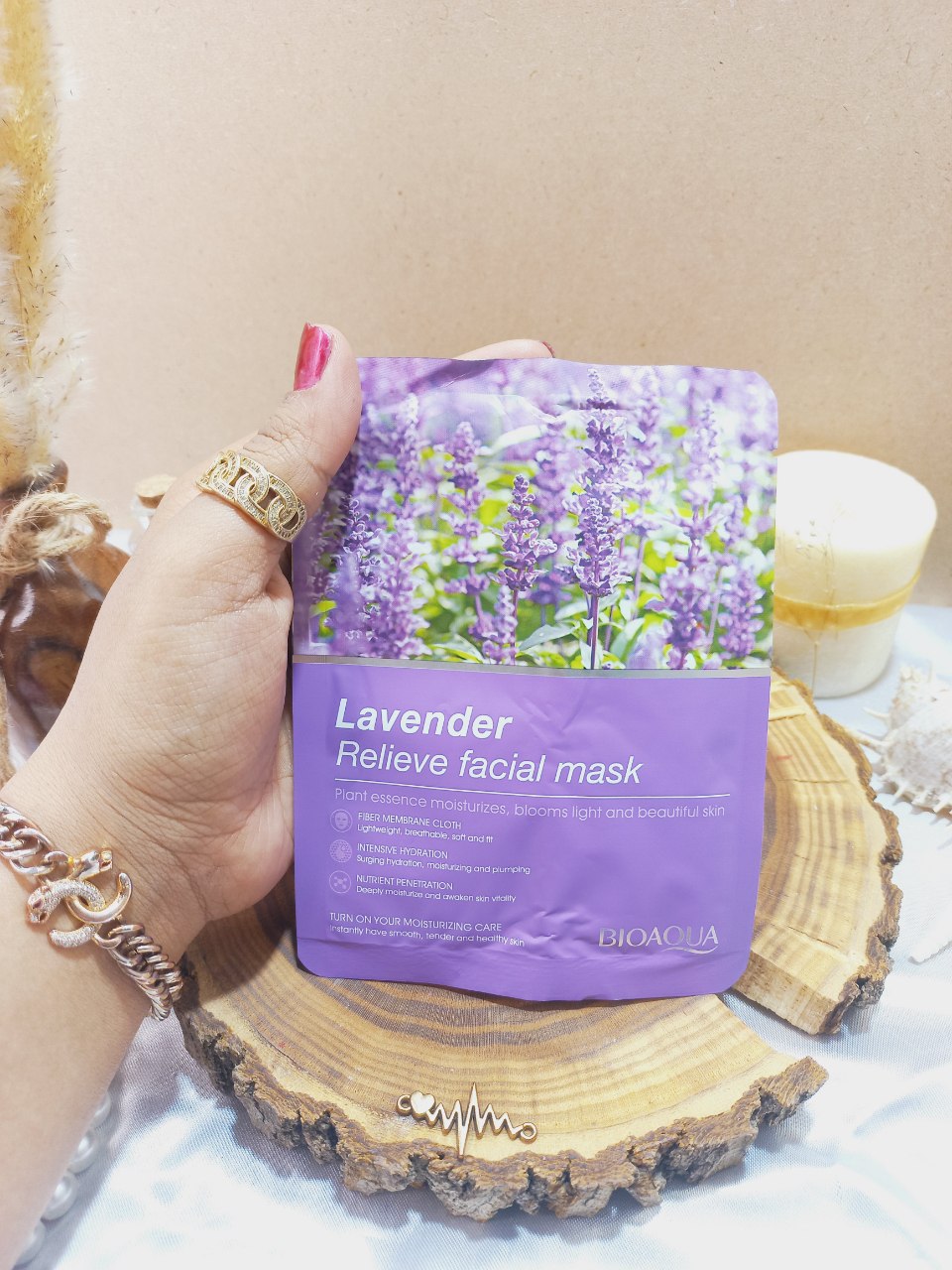 ماسک‌ ورقه‌ای‌ گل‌ لاوندر‌ اسطوخودوس بیوآکوا BIOAQUA کد BQY81679