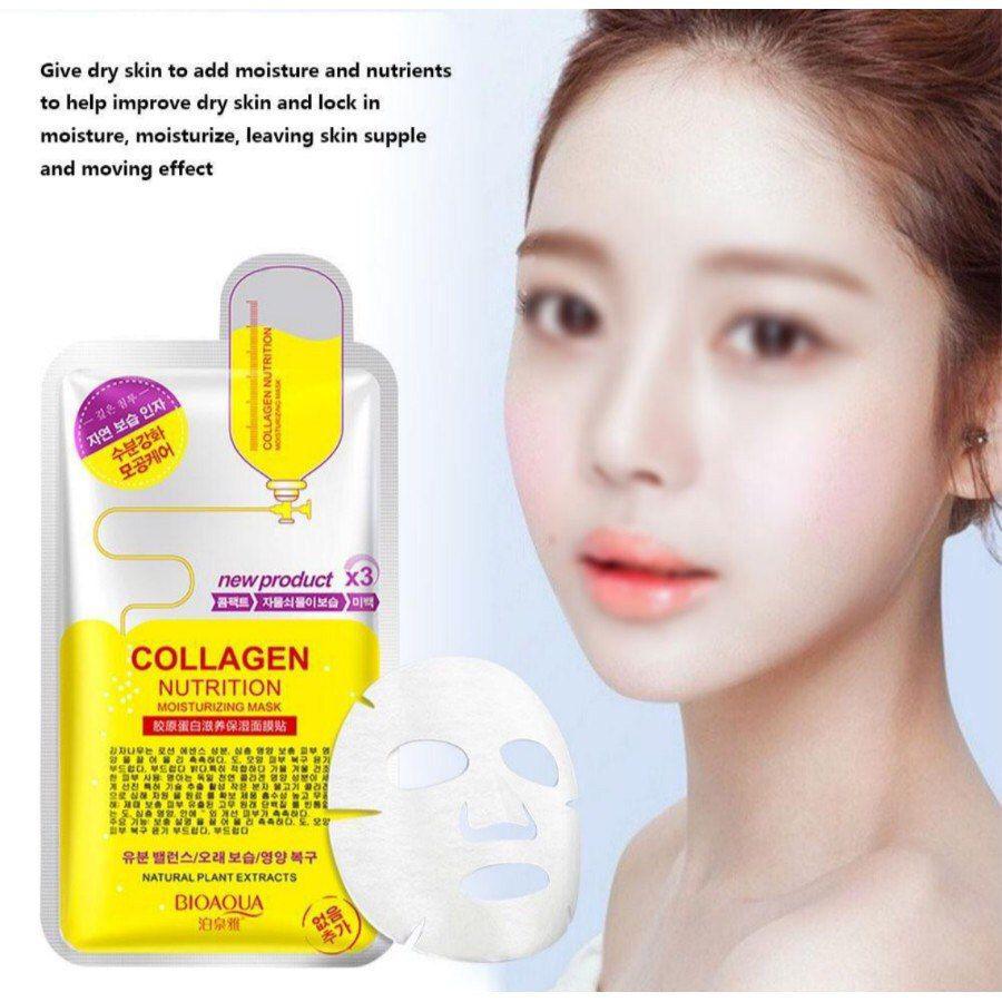 ماسک ورقه ای مرطوب کننده پوست کلاژن بیوآکوا BIOAQUA | پخش عمده