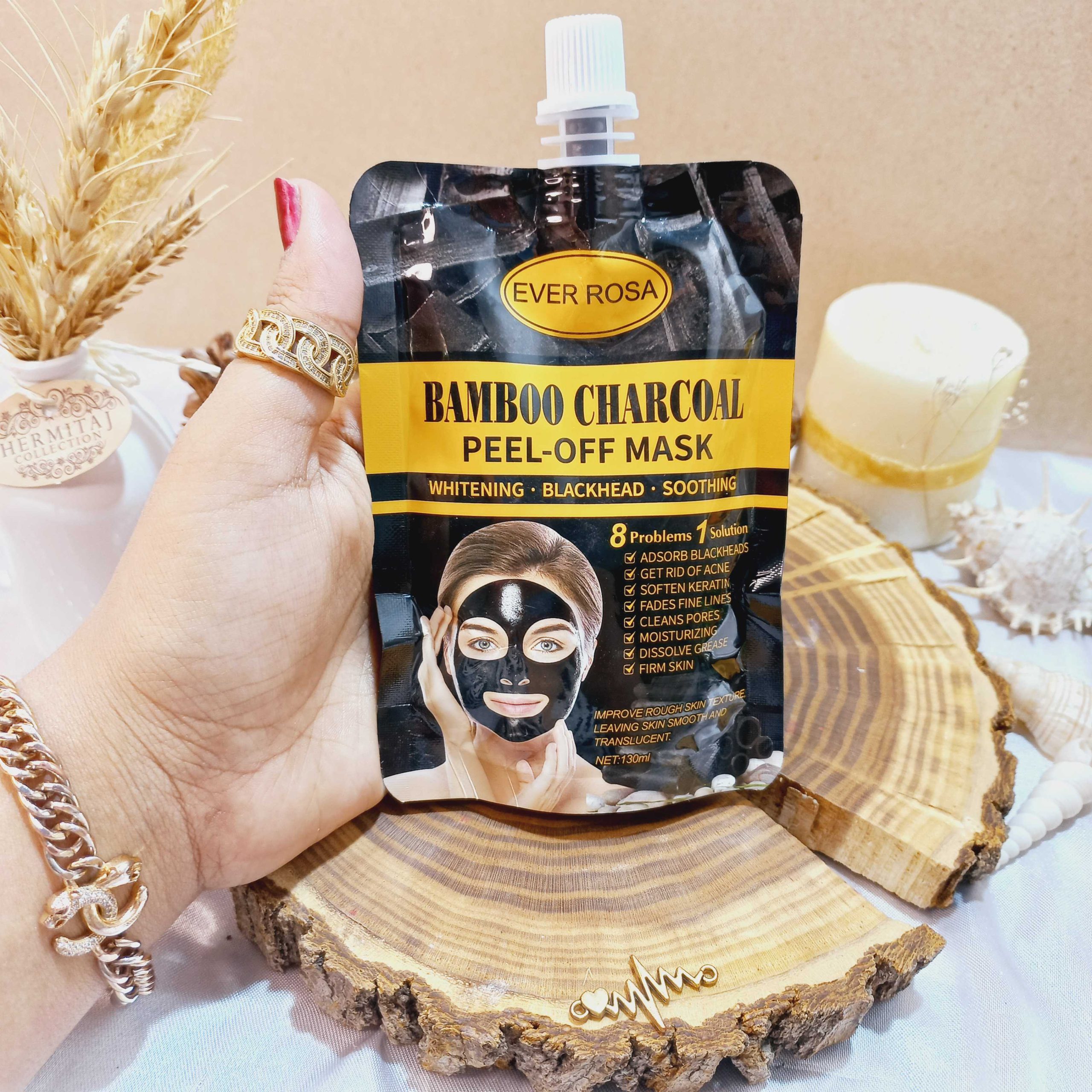 ماسک صورت پیل آف BAMBOO CHARCOAL ساندیسی اور رزا EVER ROSA