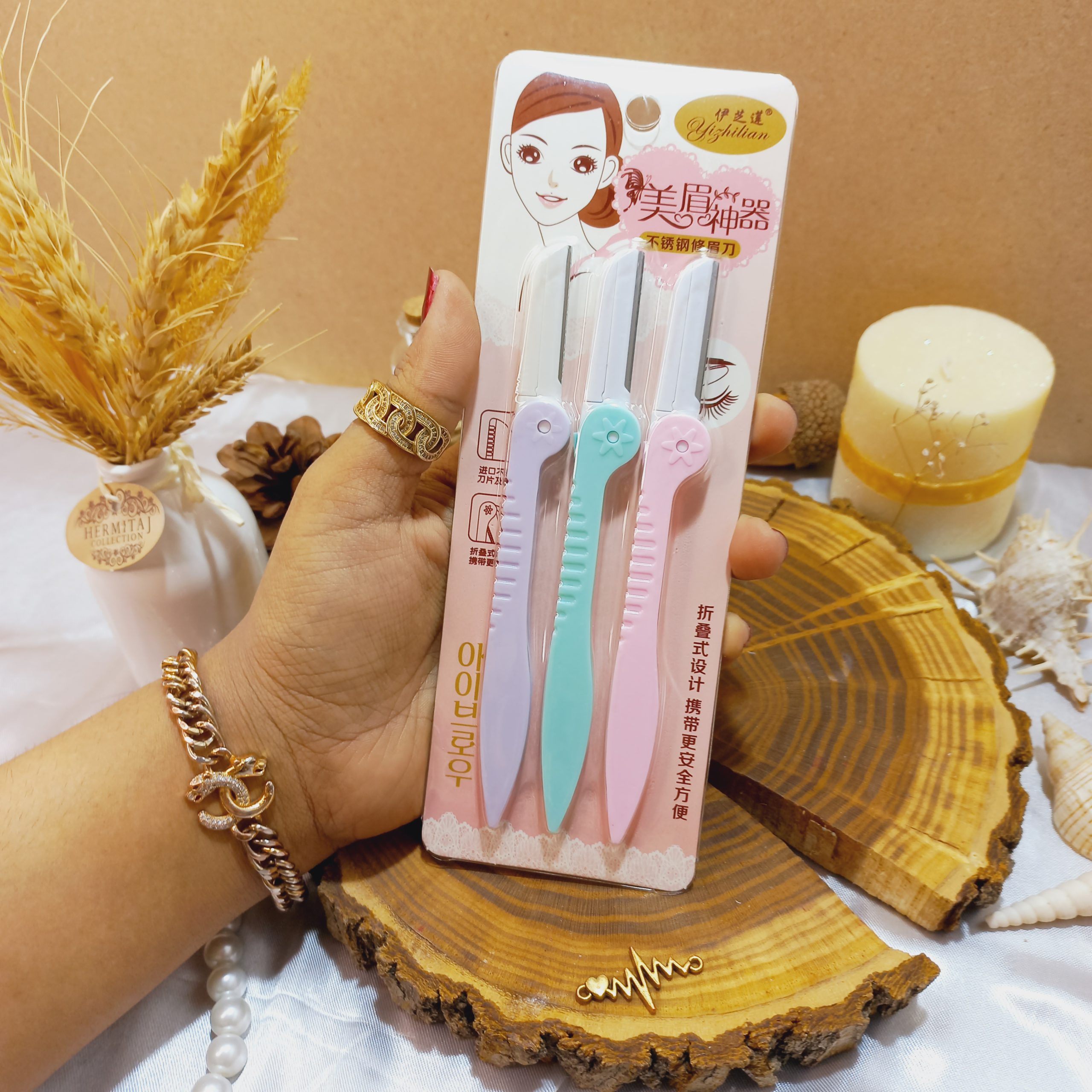 تیغ ابرو تاشو 3  تایی یشیلیان Yishilian