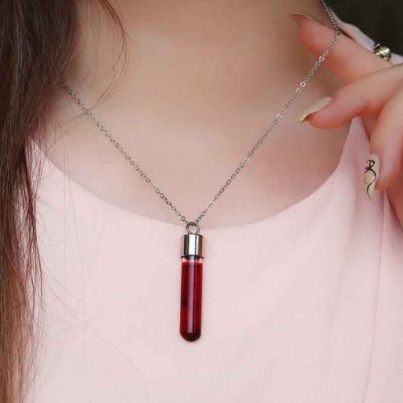 گردنبند شیشه خون استیل