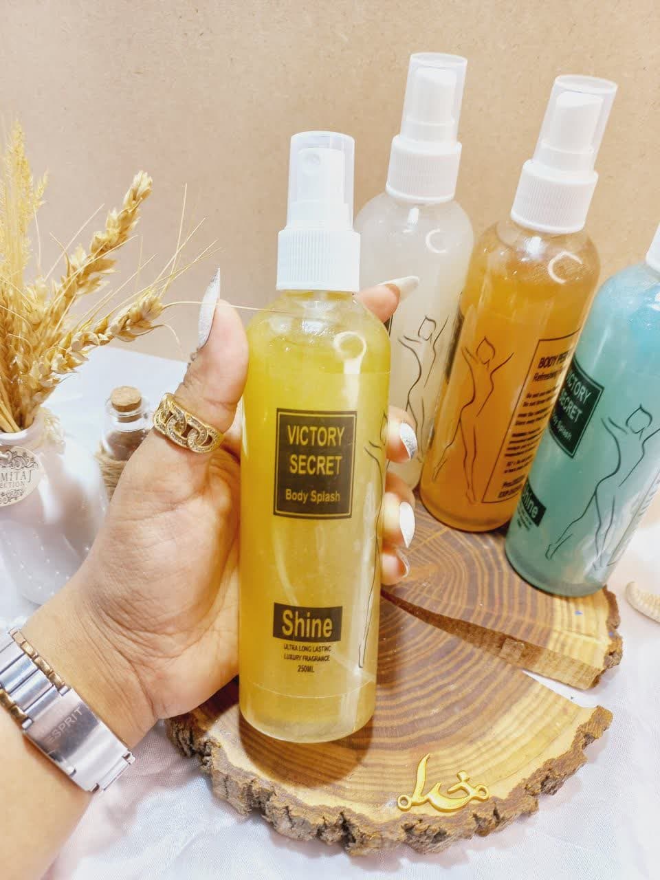 عطر بدن پرطرفدار شاین دار 250 میل سایز بزرگ استوانه ای ویکتوریا سکرت