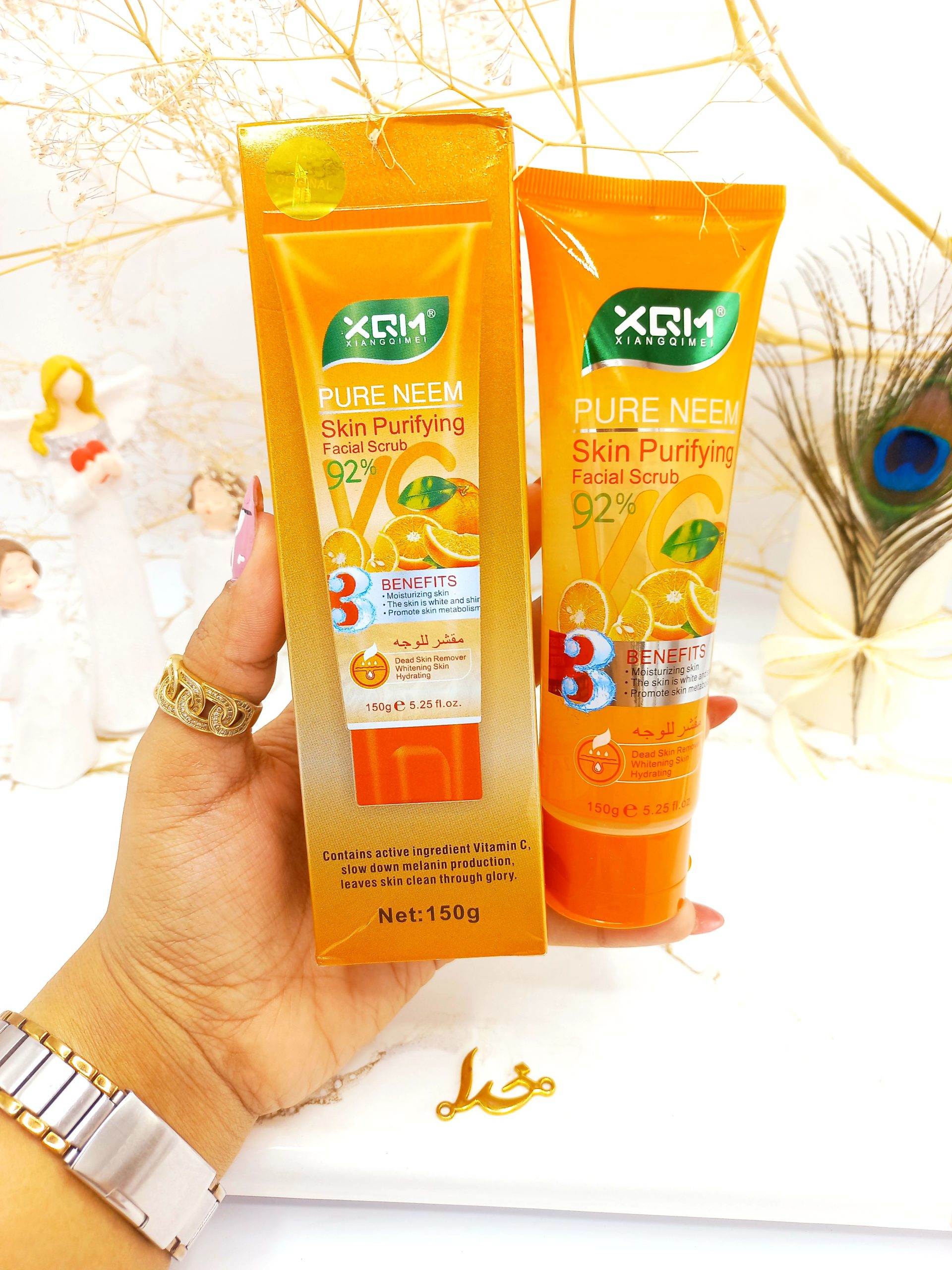  ژل اسکراب لایه بردار و روشن کننده 92 درصد صورت و بدن (پرتقال) XQM کد 2592