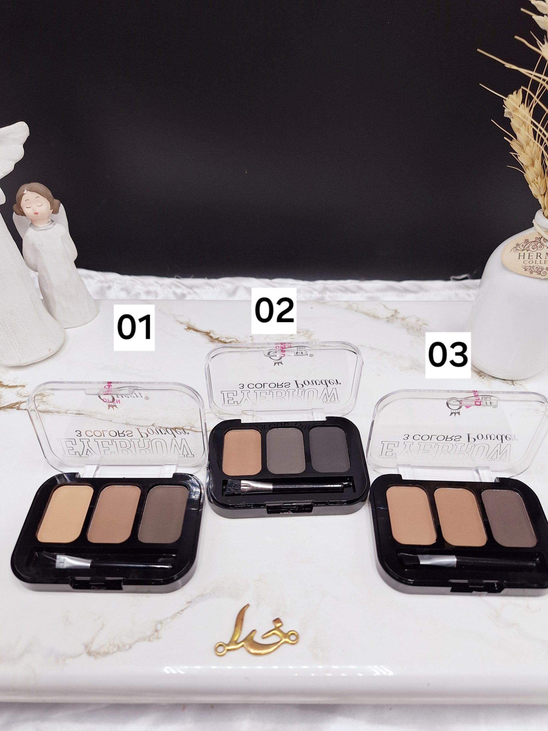 سایه ابرو 3 رنگ برند مینی کوئین Mini Queen کد MQ 088