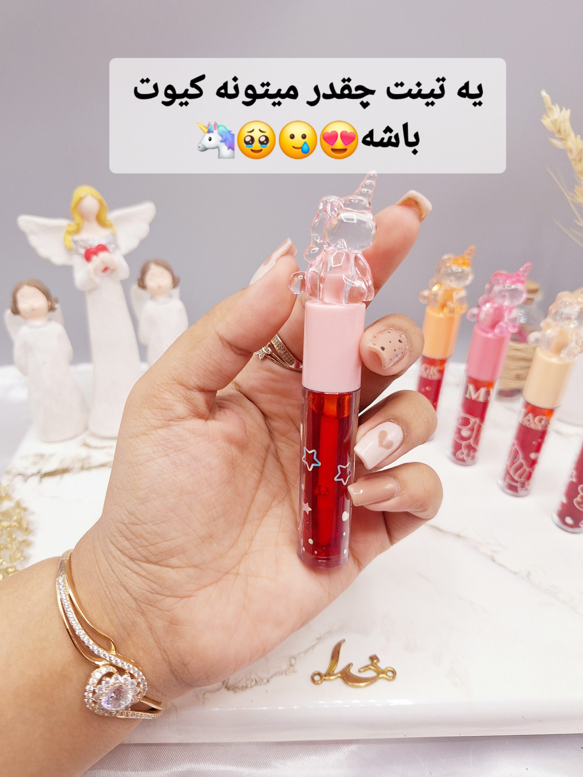 تینت لب طرح اسب تک شاخ شیشه ای برند مجیک کد LC25