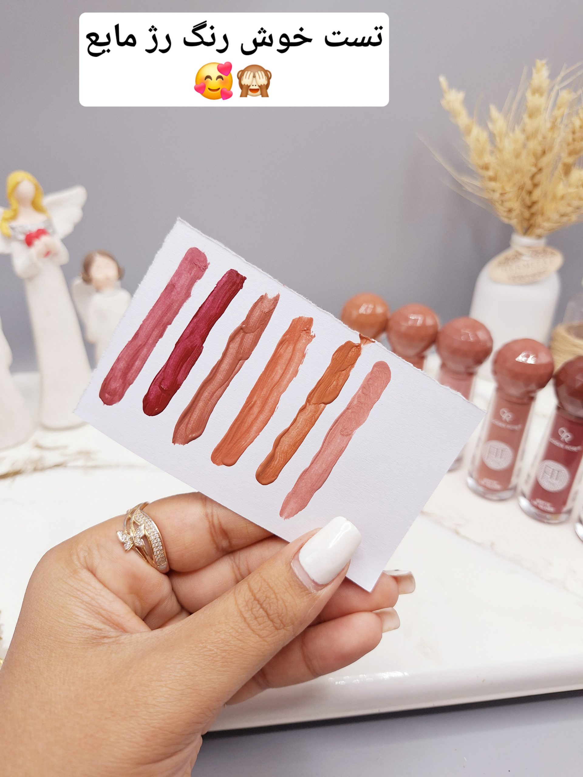 پک 6 تایی رژ مایع سر الماسی برند QOIDEN ROSE کد 5649