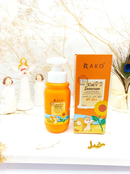 ضدآفتاب پمپی صورت و بدن کودک SPF60 راکو RAKO اصلی کد RK1153