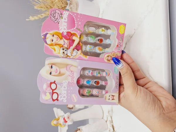 پک 12 تایی ناخن مصنوعی بچگانه با کیفیت بالا و طرح های مختلف