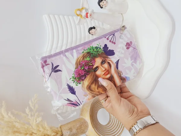 کیف لوازم آرایش زنانه چرم مصنوعی طرح های جذاب ارسال رندم