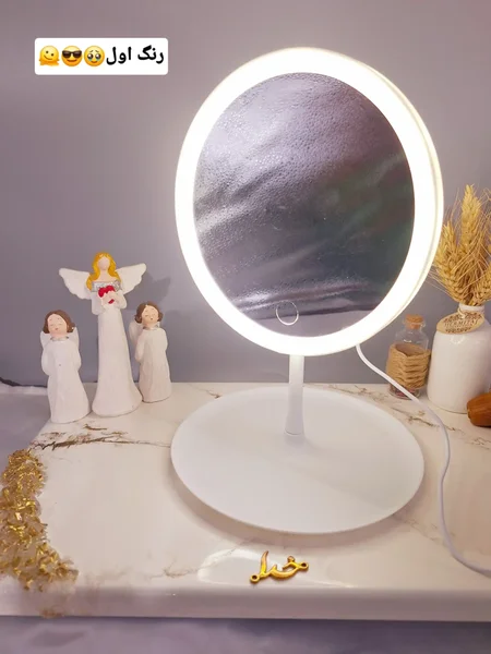 آینه رینگ لایت دار لمسی بسیار پرطرفدار مدل دایره ای زیبا( رنگ سفید )