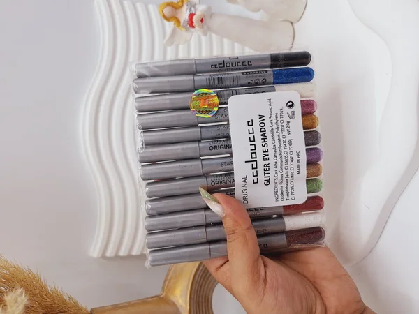 پک 12 تایی مداد چشم و لب گلیتری زیبا برند دوسه اورجینال کد 77499