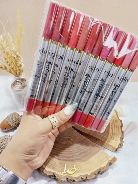 رژ مدادی پرطرفدار کالیستا پوکه نقره ای بسته 12 عددی