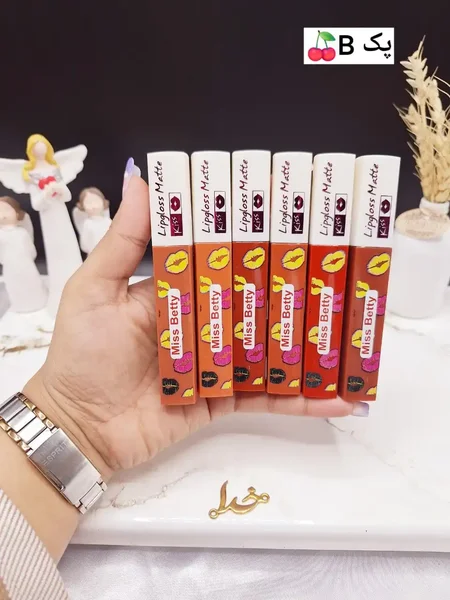 پک 6عددی رژ مایع دخترانه برند میس بیوتی Miss Betty کد 708
