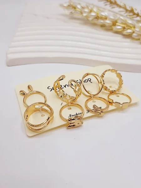 پک انگشتر Selena طلایی طرح خرگوش آبکاری رادیوم