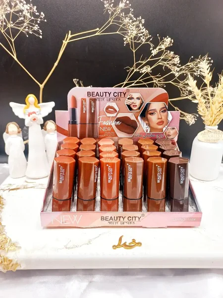 پک 6 تایی رژ جامد مات و مخملی بیوتی سیتی BEAUTY CITY کد 1884