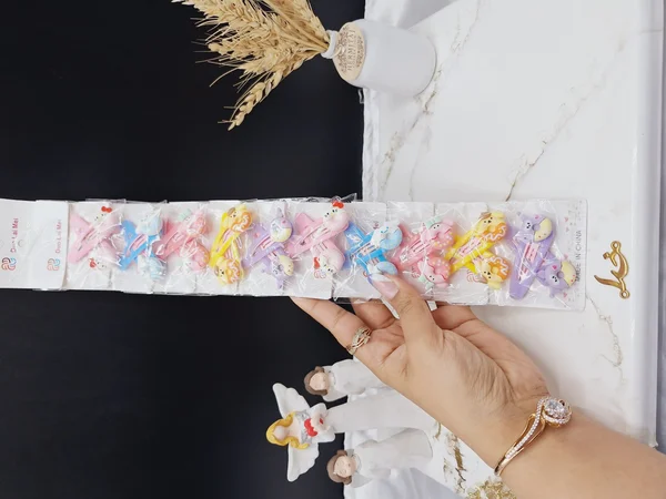 پک ده عددی پنس مو تق تقی طرح حیوانات دونات