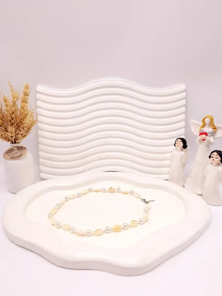 گردنبند تابستونی فول مراورید و صدف دریایی