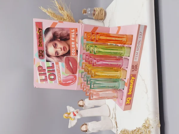 لیپ گلاس حرارتی فوق العاده زیبا برند 3Q beauty استوانه ای کد NO:OL-137