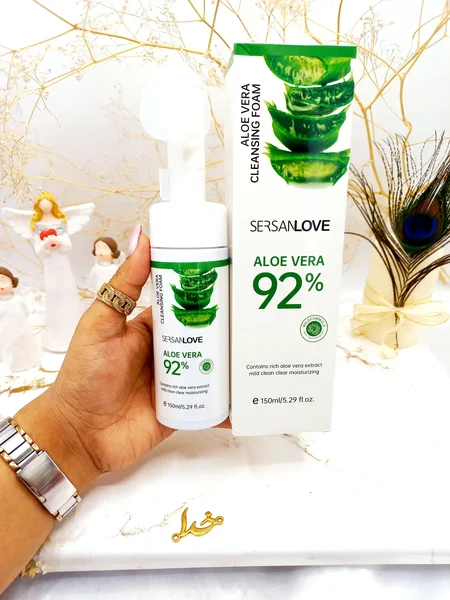 فوم شستشو صورت براش دار آلوئه ورا  92 درصد سرسان لاو کد xg6979