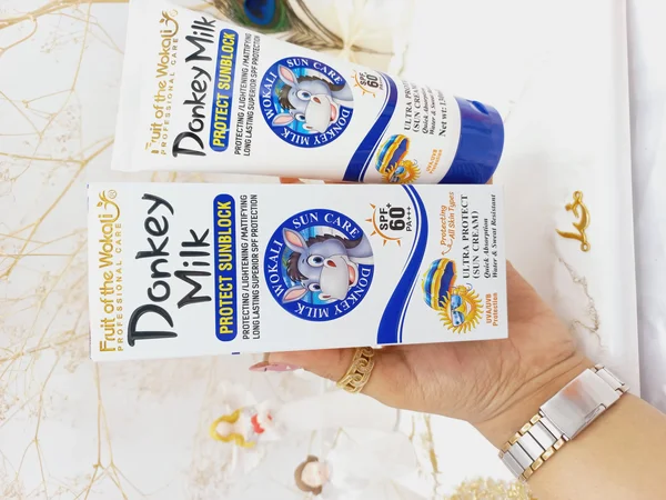 کرم ضدآفتاب  روشن کننده و مات کننده شیر الاغ SPF60 وکالی Wokali کد HA3085