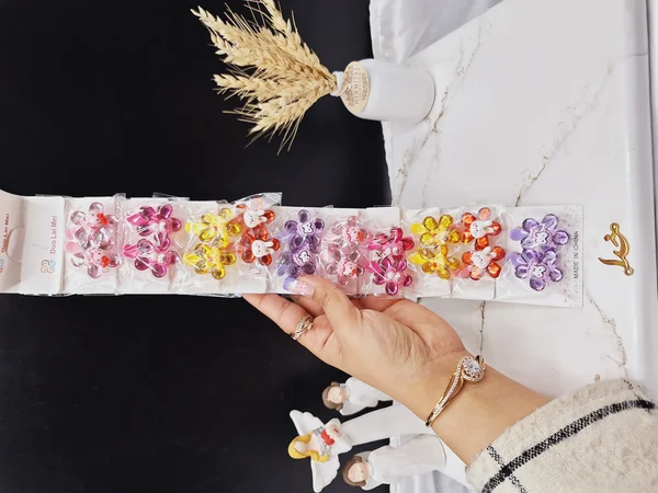 پک 10 عددی گیره مو شیشه ای طرح حیوانات بامزه