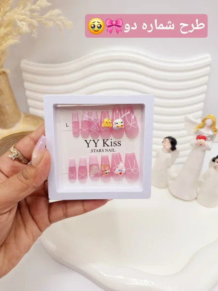 پک اختصاصی کامل ناخن مصنوعی طرح فانتری YY Kiss با چسپ ناخن دو طرفه (کیفیت تضمینی )