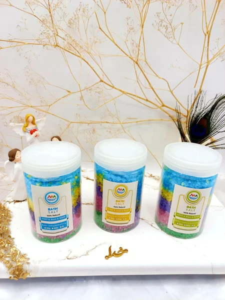 خرید نمک حمام و اسپا رنگی استوانه ای 500 گرم ARA