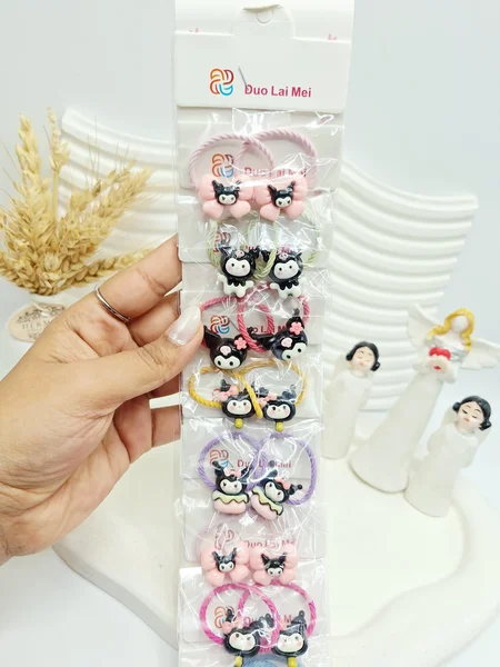 ست  12 تایی کش مو 2 تایی طرح کرومی مشکی