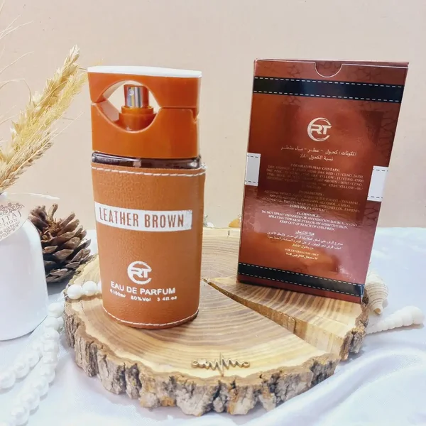 ادکلن مردانه آر تی مدل leather brown حجم 100 میلی لیتر اورجینال اماراتی