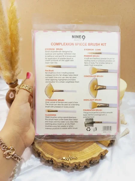 پک 8 عددی براش رنگ سفید ناین بیوتی Nine9 Beauty