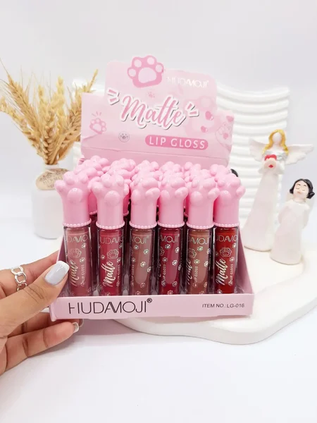 پک 6 تایی رژ مایع طرح پنجه صورتی برند هدا موجی کد 016