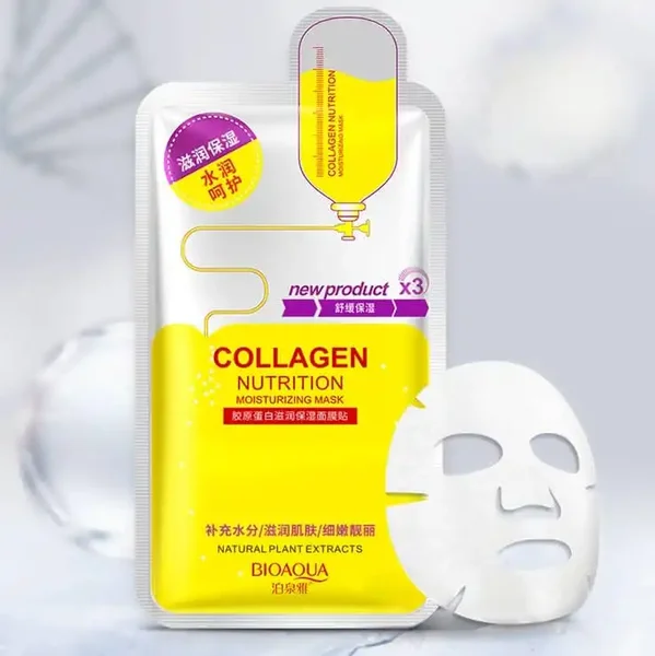 ماسک ورقه ای مرطوب کننده پوست کلاژن بیوآکوا BIOAQUA | پخش عمده