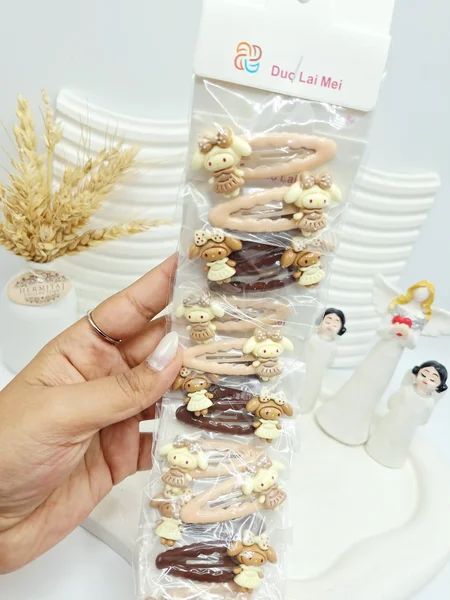 ست 12 تایی پنس مو کرومی رنگ کرم و نود