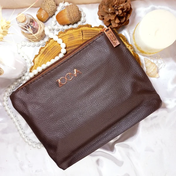 ست براش مشکی اصل 15 عددی لاکچری زووا با کیف چرمی ZOEVA (کیف قهوه ای تیره )