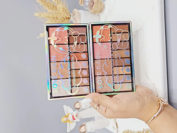 پالت سایه چشم هایلایتر و رژگونه خرسی مات شیمر برند LOVE RAIN کد NO.:LR9127