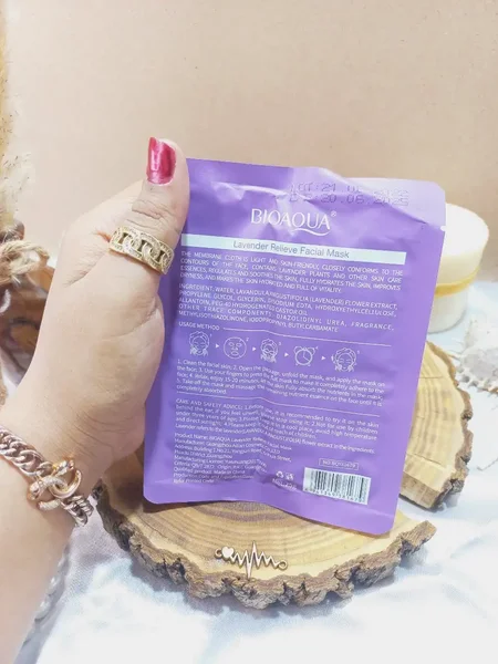 ماسک‌ ورقه‌ای‌ گل‌ لاوندر‌ اسطوخودوس بیوآکوا BIOAQUA کد BQY81679