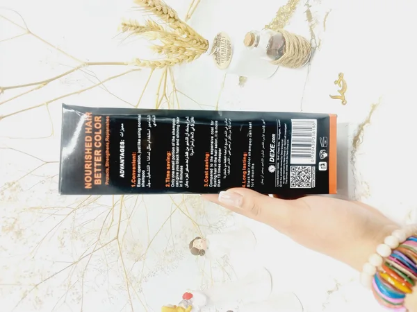 شامپو رنگ مو سیاهی طبیعی در 8 دقیقه با عصاره روغن آرگان برند دکسی DEXE