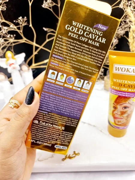 ماسک طلای تیوپی همراه با عصاره خاویار برند وکالی WOKALI کد WKL 403