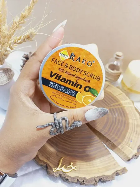اسکراب شنی صورت و بدن رایحه ویتامین سی راکو RAKO اصلی کد RK1023