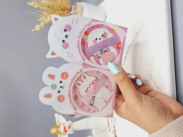 پد انگشتی خرگوشی کیوت سایز بزرگ مخصوص میکاپ برند Kiss Lovely کد FP3069