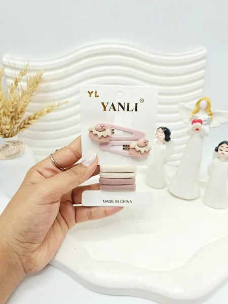 ست کش و پنس مو کارتی طرح کاپ کیک