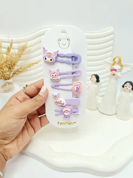 ست 5 عددی پنس و گیره مو طرح کرومی