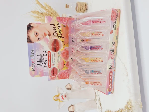 بالم لب حرارتی رنگارنگ پوکه شیشه ای برند موکالره کد 8108