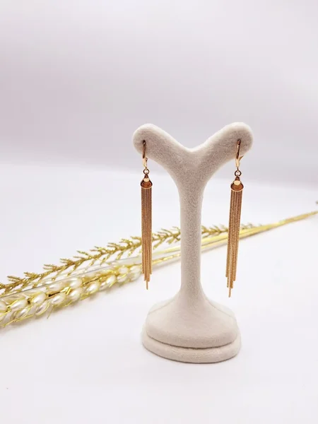 گوشواره طلایی طرح آویز رشته ای برند ژوپینگ