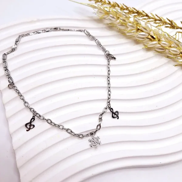 دستبند دولاین طرح دونف برف و موزیک استیل