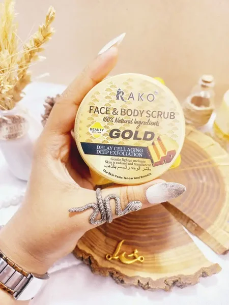 اسکراب شنی صورت و بدن رایحه طلا راکو RAKO اصلی کد RK1031