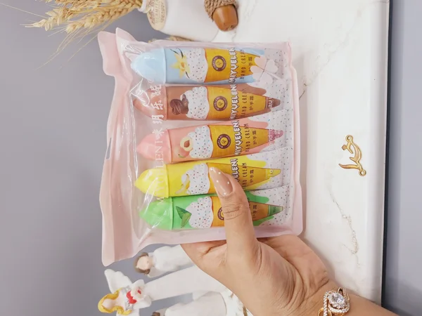 پک پنج عددی کرم دست مدل شکوفه طرح بستنی برند MIYUELENI کد 7722