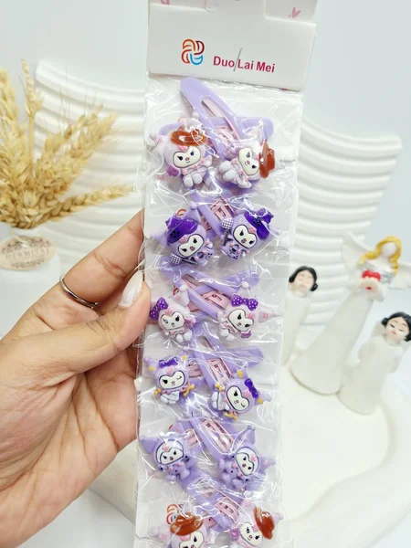 ست 12 عددی پنس مو کرومی بنفش