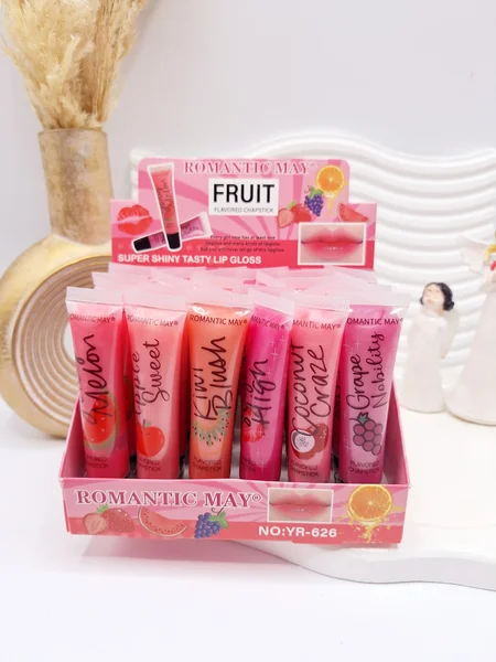 لیپ گلاس شاین دار میوه ای تیوپی برند رومانتیک مای کد 626