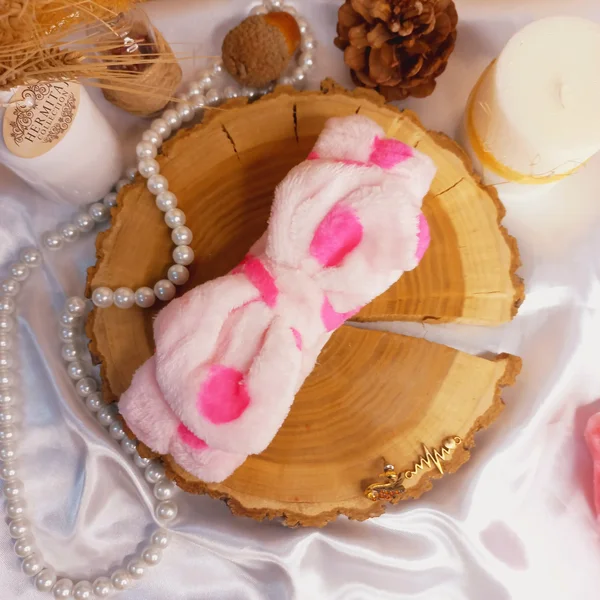 هدبند حوله ای دخترانه مدل خال خالی | پخش عمده